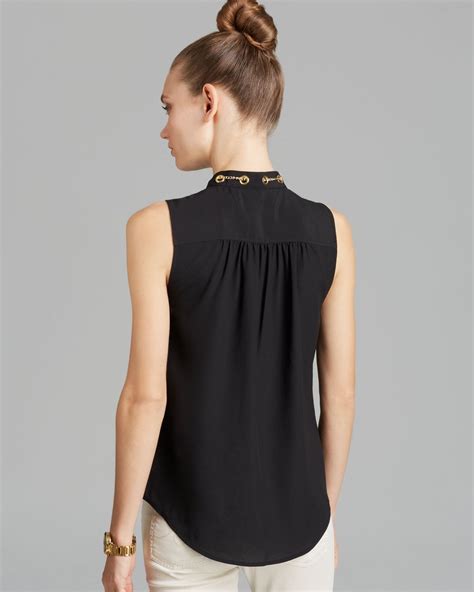 michael kors black women top|Michael Kors sleeveless tops.